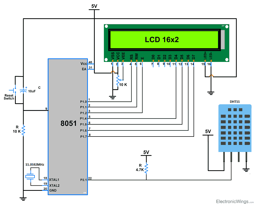 8051 Microcontroller Circuit Diagram At89s52 Circuit Diagram