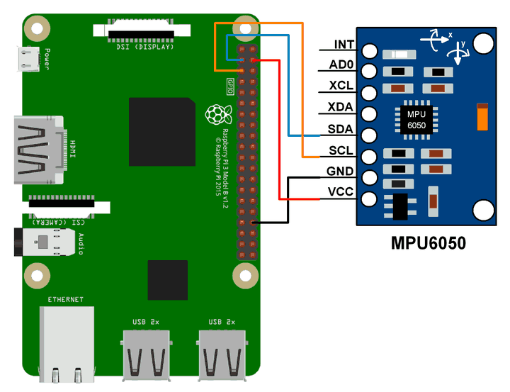 MPU6050 interfacing with Raspberry Pi