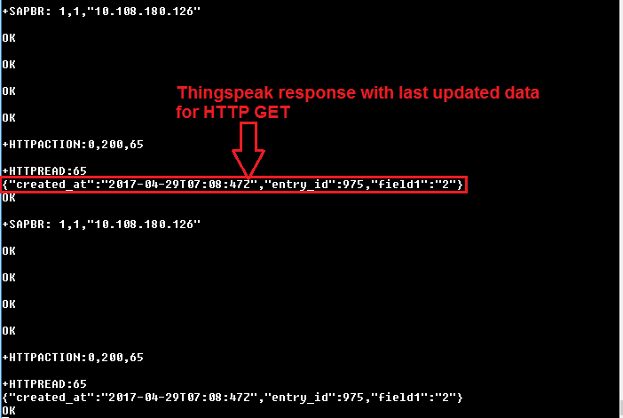 thingspeak HTTP GET response