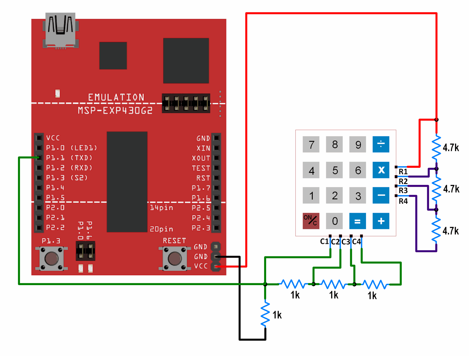 1-Wire Interfacing of Keypad with MSP-EXP430G2 TI Launchpad