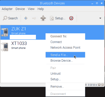 send file through On Bluetooth of Raspberry Pi