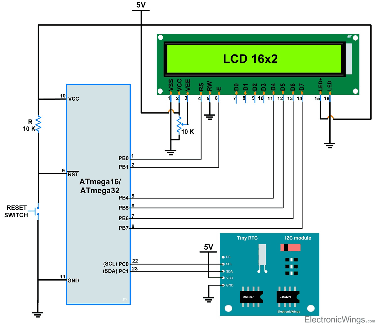 avr atmega real time clock rtc ds1307 interfacing with atmega16 3atmega16 rtc interface interfacing ds1307 rtc module with avr