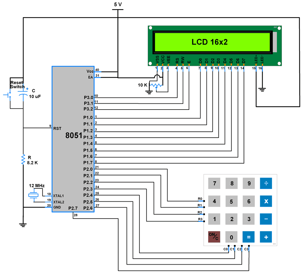 8051 4x4 Keypad Interfacing With 8051 8051