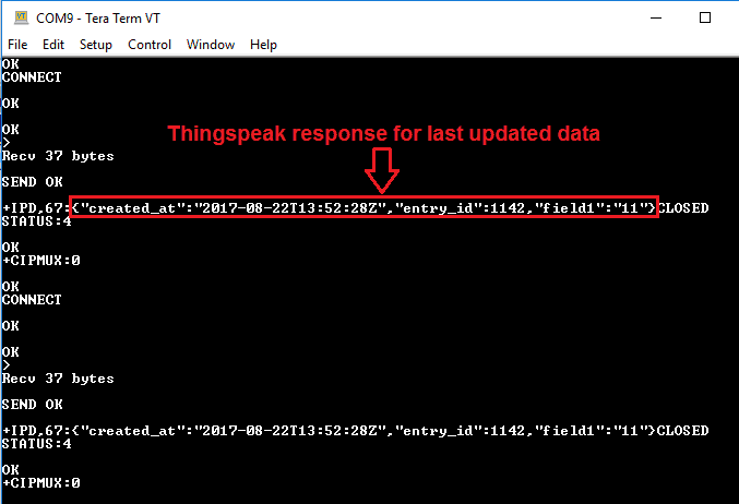 ESP8266 wifi module's response