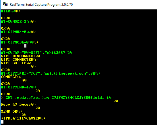 TCP Send using ESP8266 wifi module