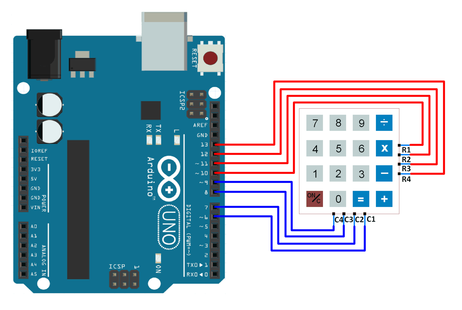 Image result for 4x4 keypad arduino