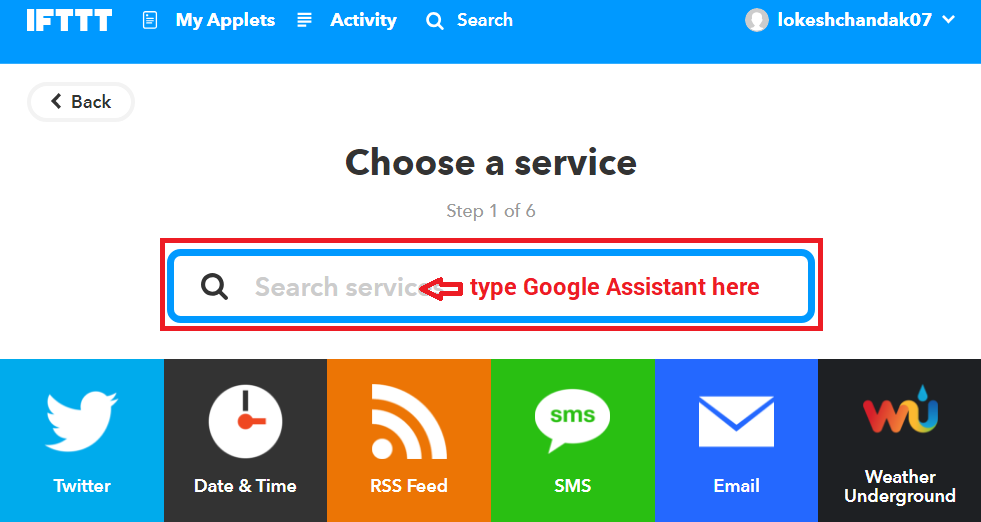 IFTTT Google Assistant Applet