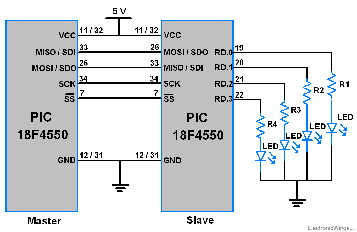 Схема подключения spi