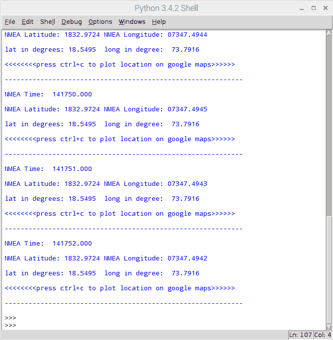 Output window