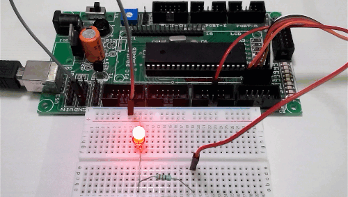 LED Blinking using PIC microcontroller
