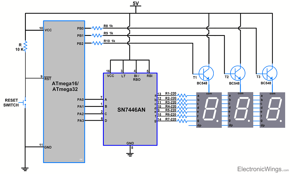 Avr Atmega 7 Segment Display Interfacing With Atmega16 | Avr