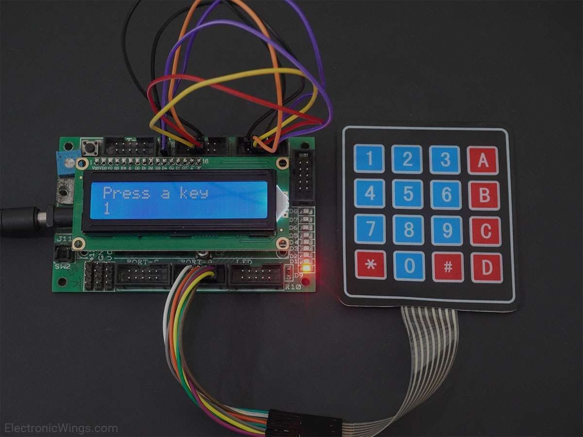 4x4 Keypad interfacing with AVR ATmega16/ATmega32 | AVR ATmega Co..