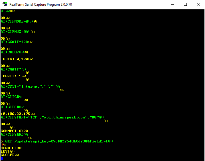 SIM900 TCP Send method