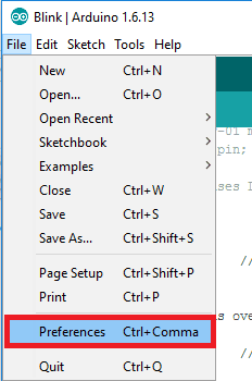 Arduino IDE preferences