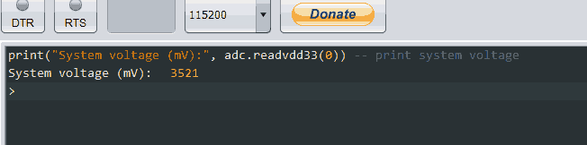 Serial Monitor window of NodeMCU