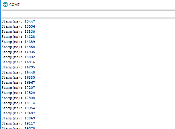 Arduino serial output window