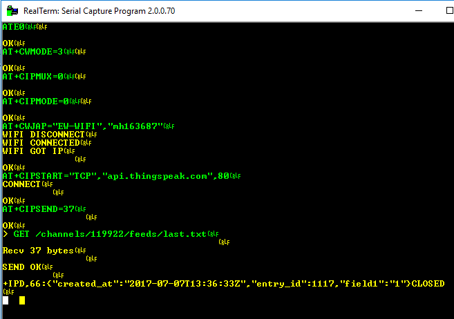 ESP8266 TCP receive AT Commands