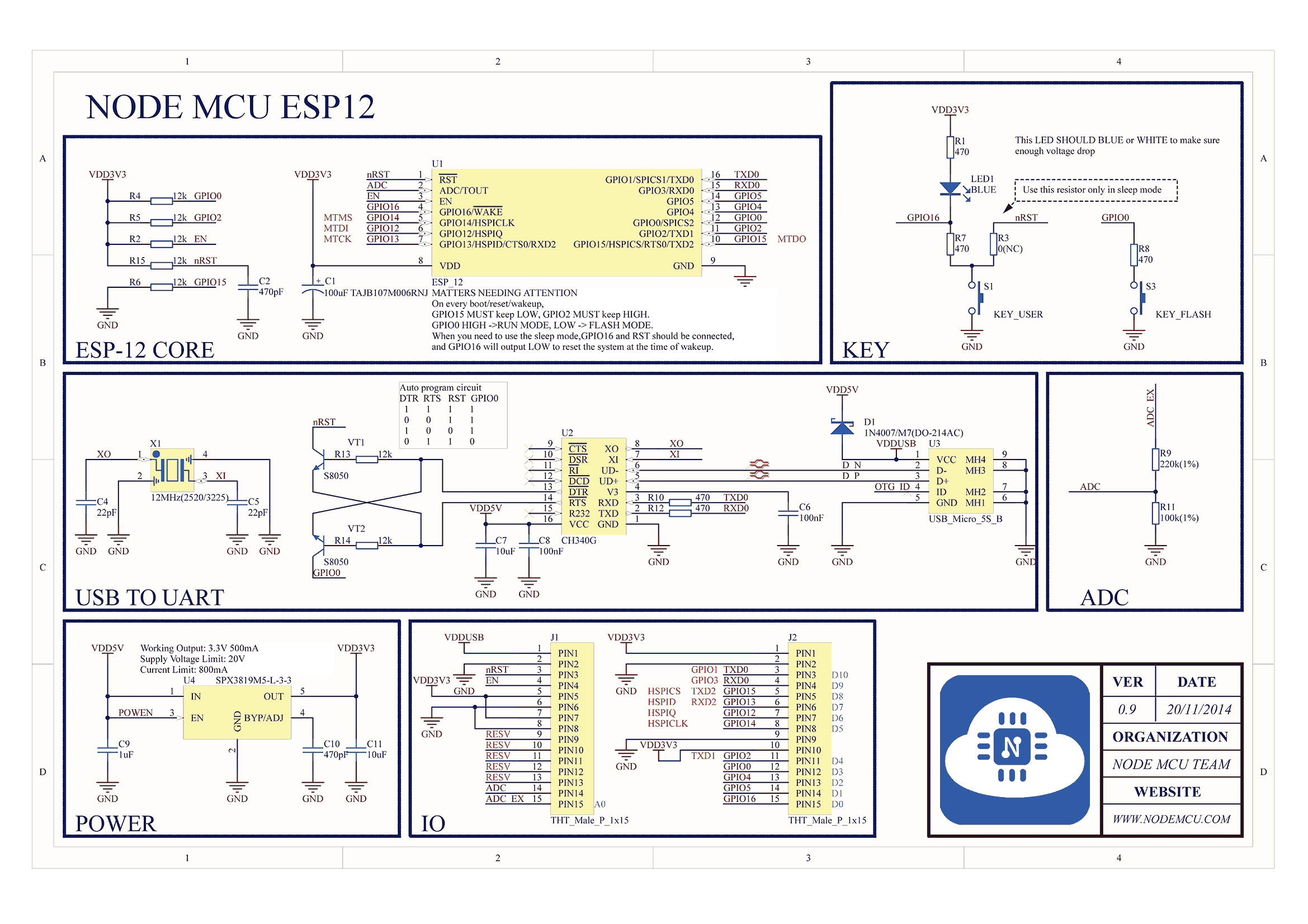 NodeMCU Dev Kit Schematic