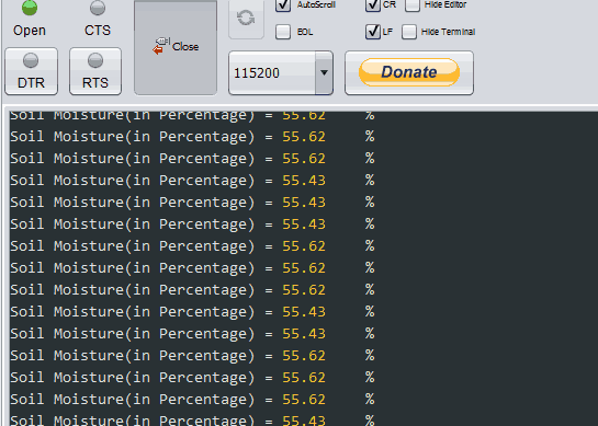 ESPlorer Serial Output window