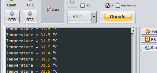 ESPlorer Serial Output Window