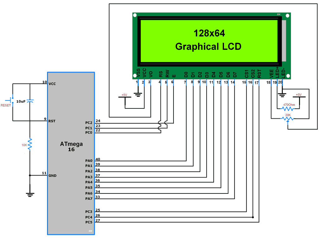 GLCD Interfacing with ATmega16/32