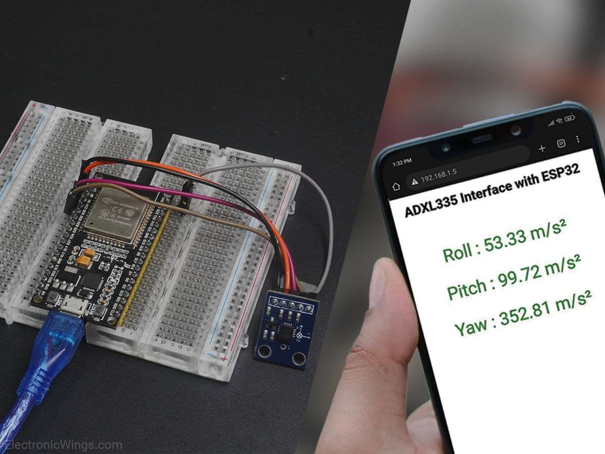 ADXL335 Accelerometer Interfacing with ESP32 | ESP32