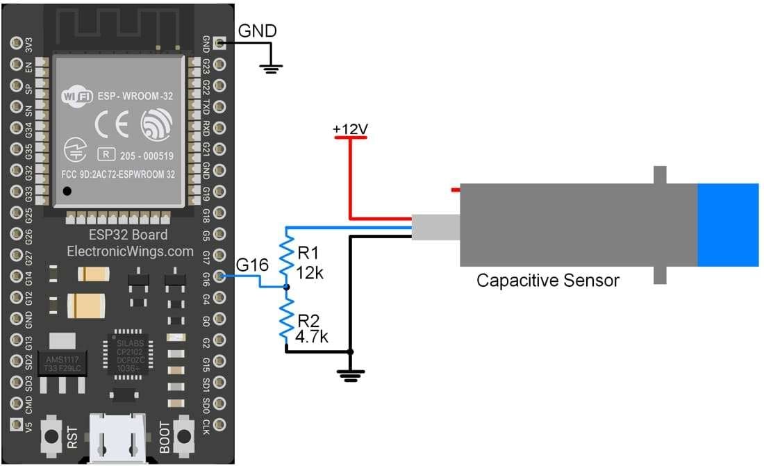 Capacitive Sensor Hardware Connection with ESP32