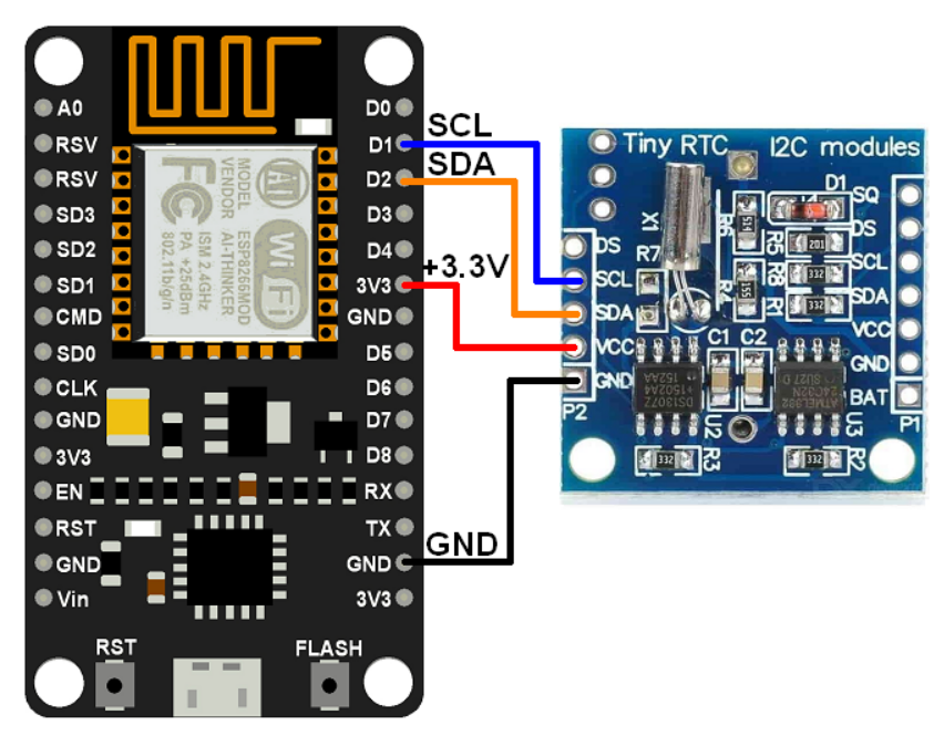 RTC DS1307 Interfacing with NodeMCU | NodeMCU
