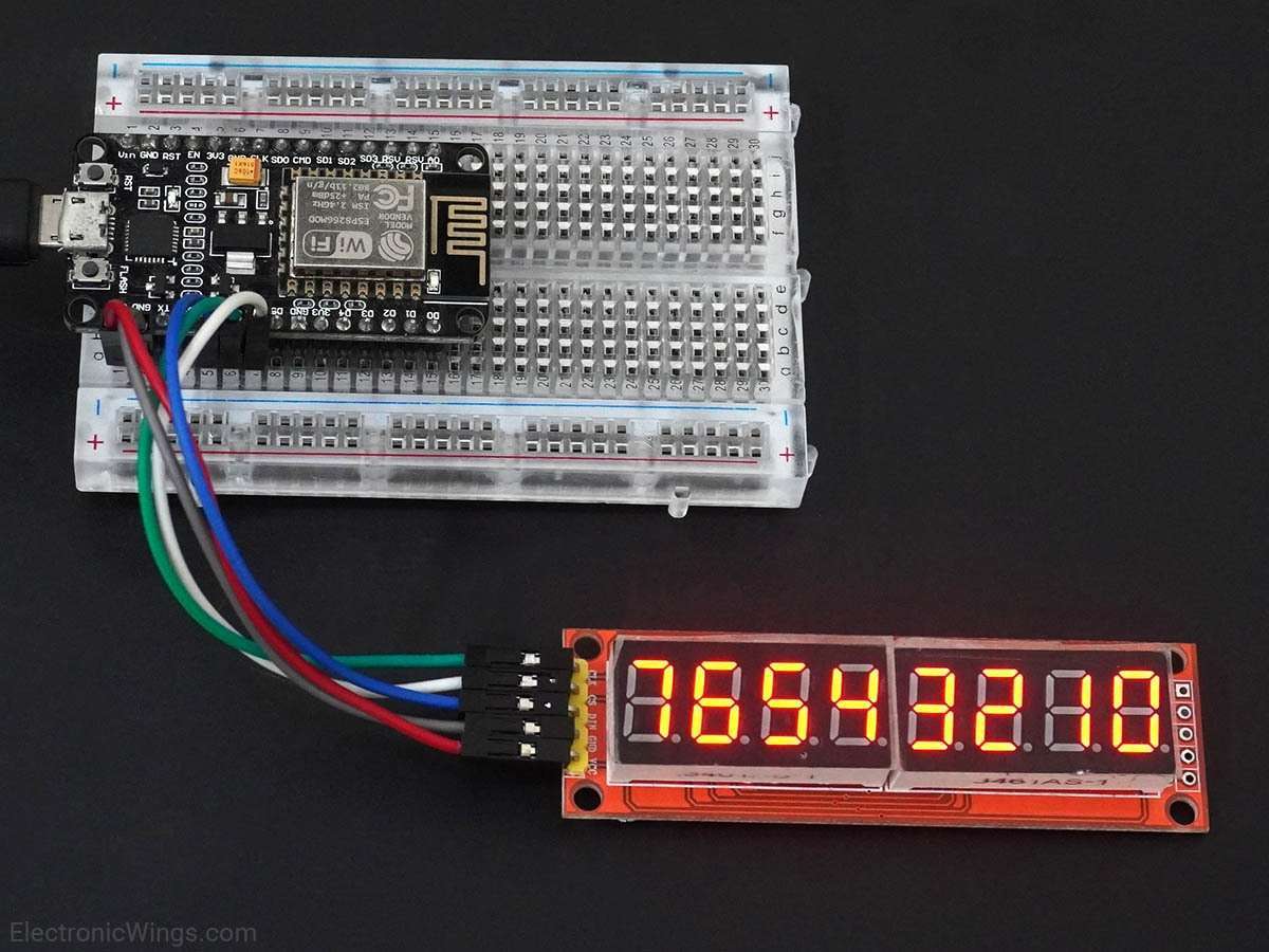 MAX7219 7-Segment Display Interfacing with NodeMCU | NodeMCU