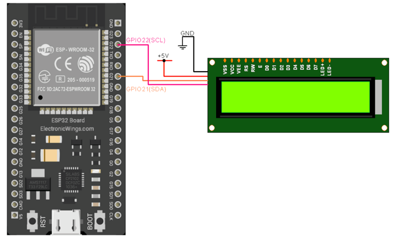 LCD16x2 (I2C) Interfacing with ESP32 | ESP32