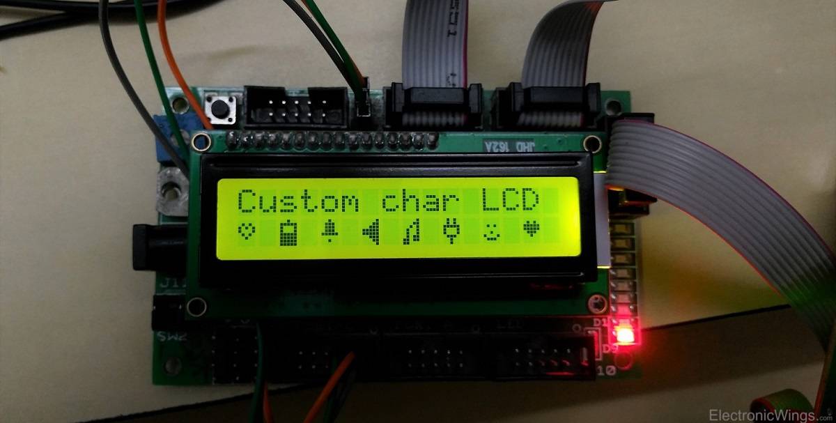 Custom character shown on LCD16x2