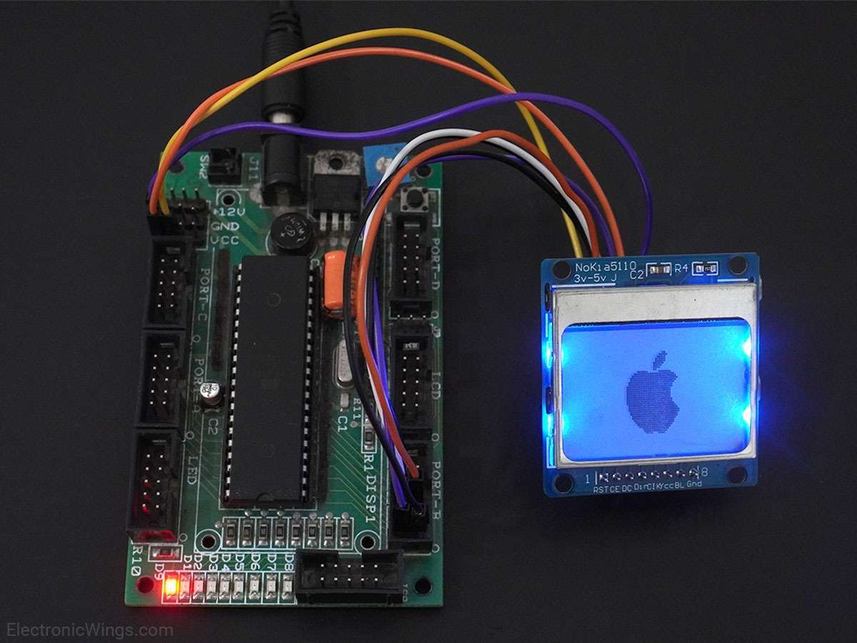 Nokia5110 graphical display interfacing with AVR ATmega16/ATmega32