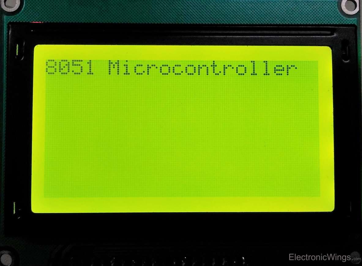 GLCD Display Text Print using 8051