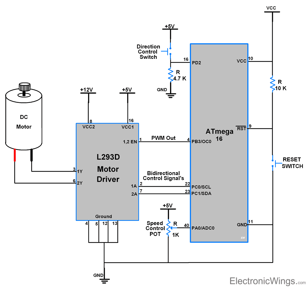 DC Motor Interface with ATmega
