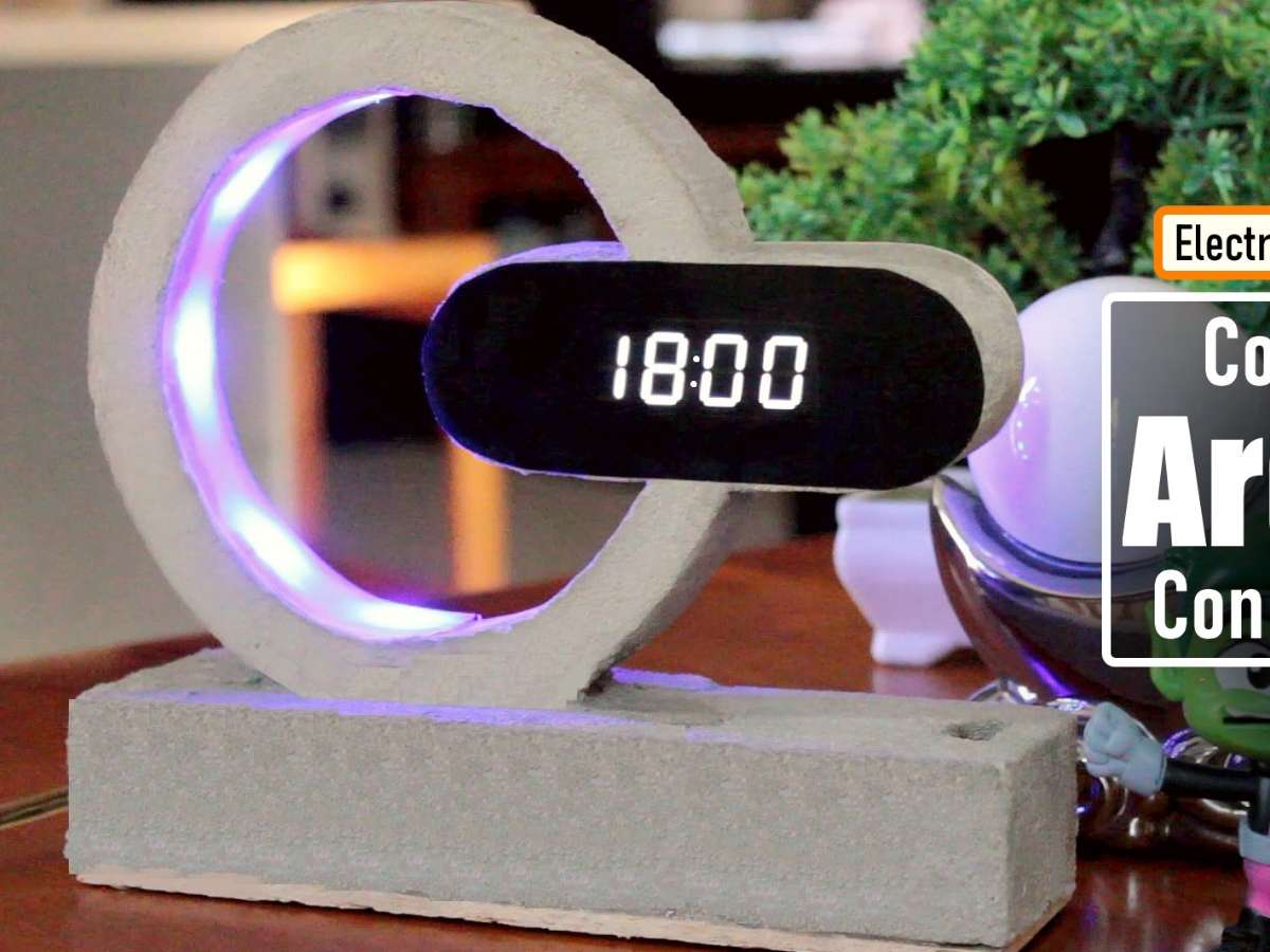 Arduino Based Concrete Clock With Touchless Night Lamp