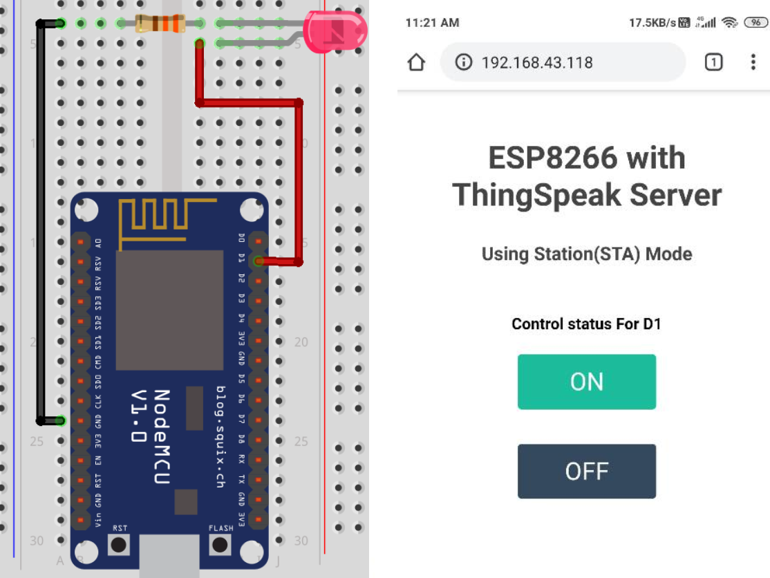 Led Control Via Thingspeak Using Nodemcu Esp8266