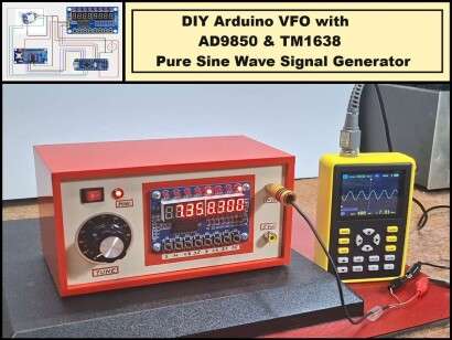 DIY Arduino VFO with AD9850 and TM1638 Pure Sine Wave Signal Generator for HF Radio