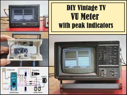 DIY Vintage TV  VU Meter with peak indicators