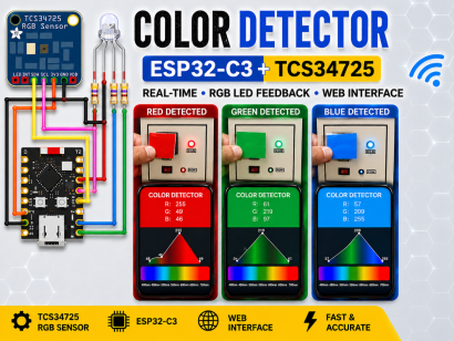 ESP32-C3 Color Detector with TCS34725