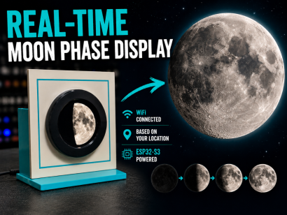 ESP32 Moon Lamp That Shows the Real Moon Phase on Crowpanel Round Dispaly