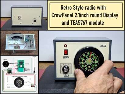 Retro Style radio with CrowPanel  round Display (TEA5767)
