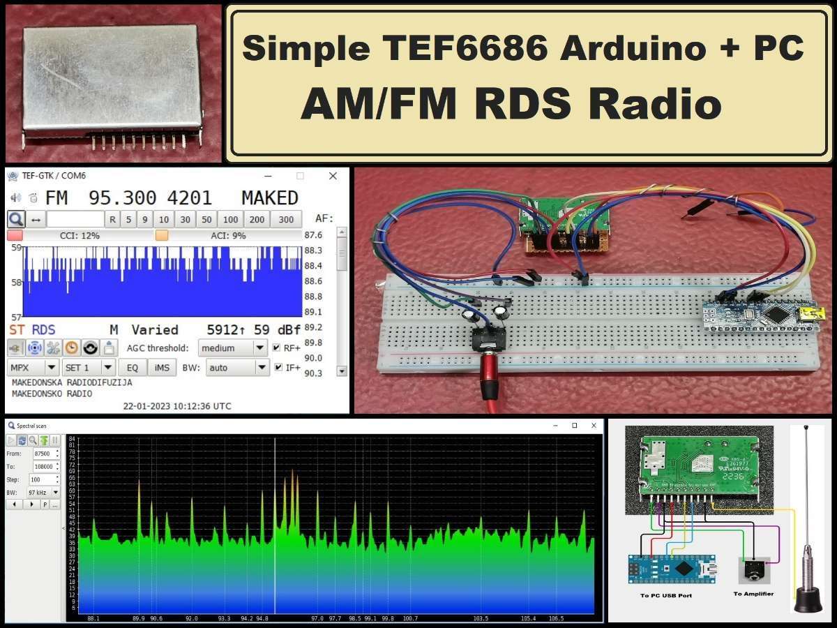 Simple TEF6686 Arduino and PC AM-FM Radio Receiver | project