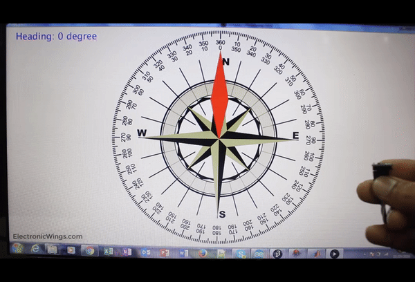 2D Compass using Magnetometer Circuit Diagram
